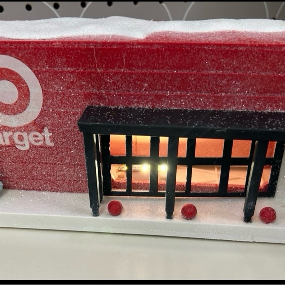 Target store 2025 christmas decor Red and Black Miniature Storefront led